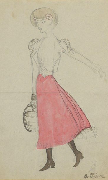 null Auguste Elisée CHABAUD (Nîmes 1881 – Mas de Martin 1955)

Femme à la jupe rouge,...