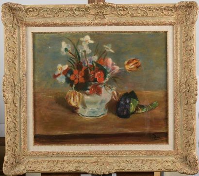 null Henri HAYDEN (1883-1970)

Vase of flowers on an entablature, 1930

Oil on canvas.

Signed...