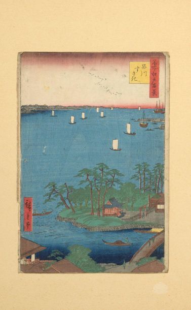 null LOT OF TEN ESTAMPS oban tate-e and oban yoko-e, of which :

- Ando Hiroshige,...