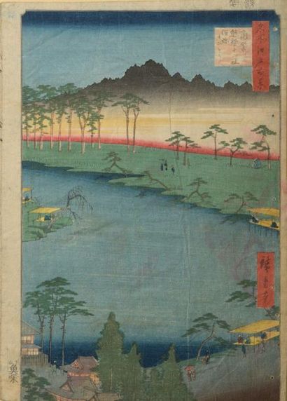 null LOT OF TEN ESTAMPS oban tate-e and oban yoko-e, of which :

- Ando Hiroshige,...