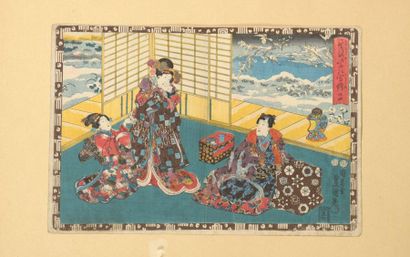 null LOT DE DIX ESTAMPES oban tate-e et oban yoko-e, dont :

- Ando Hiroshige, série...