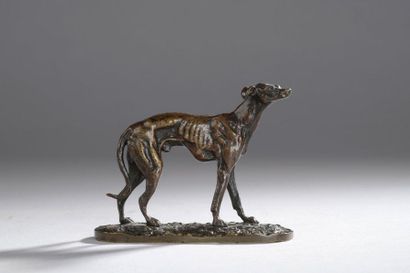 null Pierre-Jules Mêne (1810-1879)

Spanish Greyhound No. 4 

Bronze with light brown...