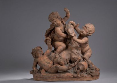 null 19th century FRENCH school 

Bacchus child and putti playing with a goat

Terracotta...