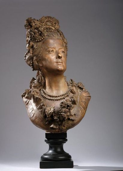 null Albert Ernest CARRIER-BELLEUSE (1824-1887) 

Portrait of a woman 

Bust in patinated...