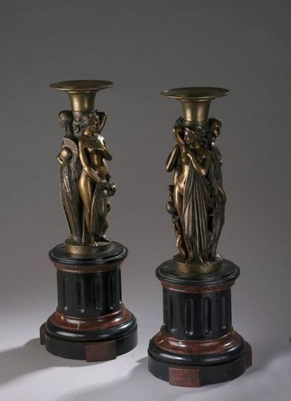 null James PRADIER (1790-1852)

PAIR OF BRONZE CUTTINGS in bronze with black and...