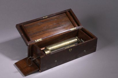 null Mahogany veneer music box. Cylinder and pin mechanism.

Napoleon III period....