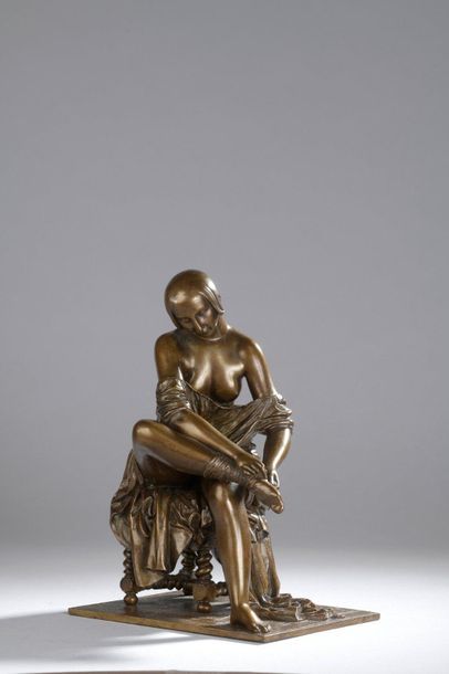 null James PRADIER (1790-1852)

Woman putting on a stocking

Bronze with a light...