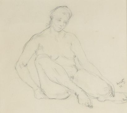 null Léopold KRETZ (1907-1990)

Sitting model, 1943

Black stone.

Signed and dated...