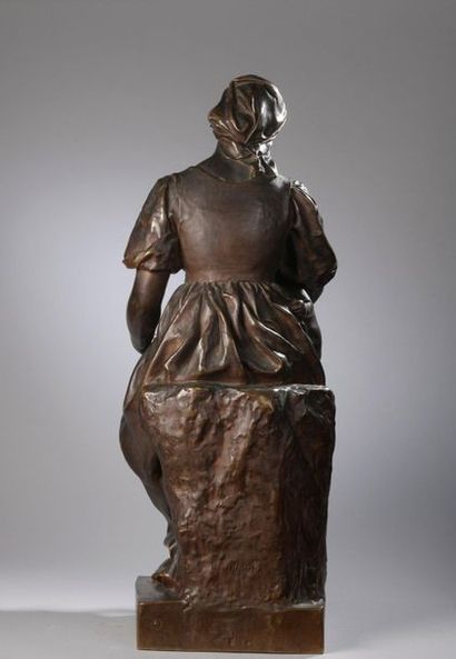  Paul DUBOIS (1829-1905) 
Charity 
Bronze print with a shaded brown patina. 
Circa...