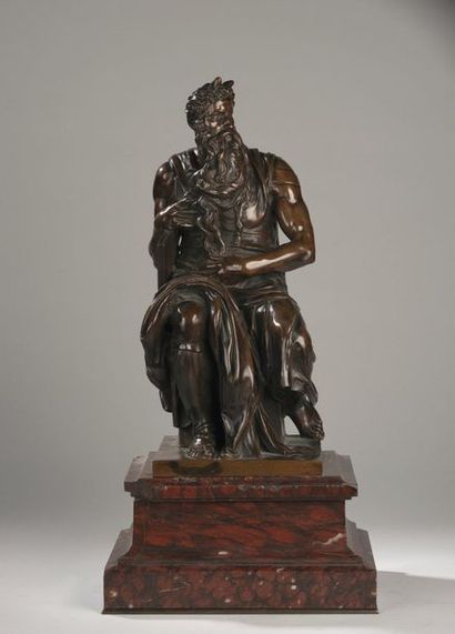 null 19th century FRENCH school according to Michelangelo (1475-1564)

Moses

Bronze...