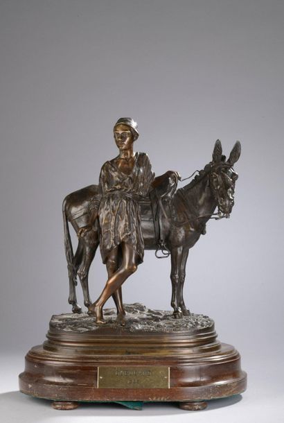 null Alfred DUBUCAND (1828-1894)

The donkey in Cairo

Bronze with a light brown...