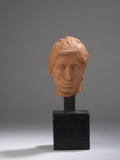  Félix DESRUELLES (1865-1943) 
Presumed Self-Portrait 
Small terracotta mask. 
Signed...