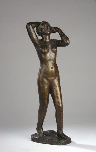 Marguerite CRISSAY (1874-1945) 
Nude combing...