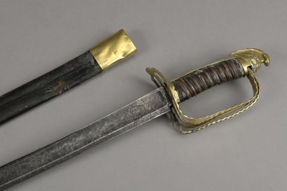 null INFANTRY OFFICER'S SABRE model with openworked brass rotating guard, calotte...