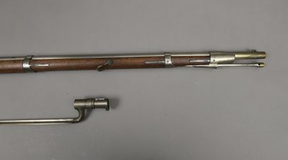 null AUSTRICHIAN INFANTRY RIFLE with percussion, lockplate stamped with the double-headed...