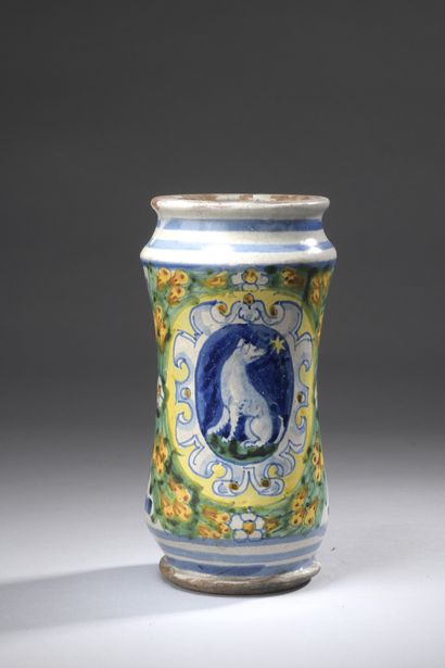 null SICILY, CALTAGIRONA, 17th century

CURVED ALBARELLO with polychrome decoration...