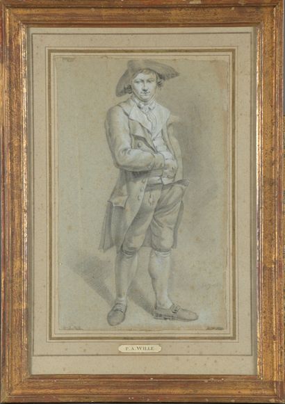 null Attribué à Pierre Alexandre WILLE (1748-1821)


Portrait d’homme debout


Crayon...
