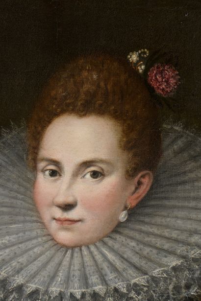 null ESPAGNOLE School, 1605, follower of Alonso SANCHEZ COELLO

Portrait of a woman...