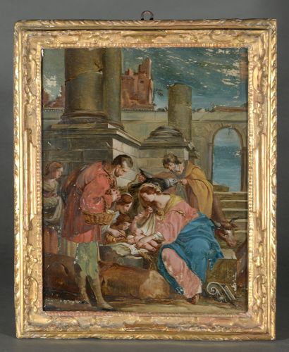 null ITALIAN School circa 1700

The Adoration of the Shepherds

Fixed under glass.

42...