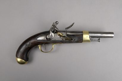null PISTOLET with flintlock model an XIII, barrel punched; lock of the Manufacture...