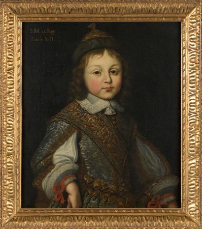 null École FRANÇAISE du XVIIe siècle


Portrait présumé de Louis XIII enfant


Toile.


62...