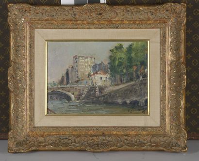 null Jean VINAY (1907-1978) 


Le canal de l’Ourcq


Huile sur toile.


Signée en...