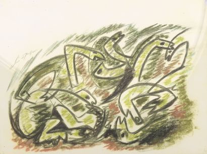 null André MASSON (1896-1987)


Le combat de poissons, 1942


Héliogravure.


35,5...