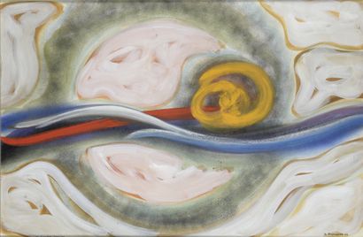 null James PICHETTE (1920-1996)

In Other Ways, 1961

Gouache on paper.

Signed and...