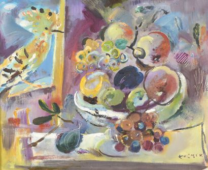 null Ludwig KLIMEK (1912-1992)


L’oiseau et la coupe de fruits


Huile sur toile.


Signée...