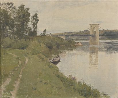 null Maurice LELIÈPVRE (1848-1897)

The suspension bridge

Oil on canvas.

Signed...