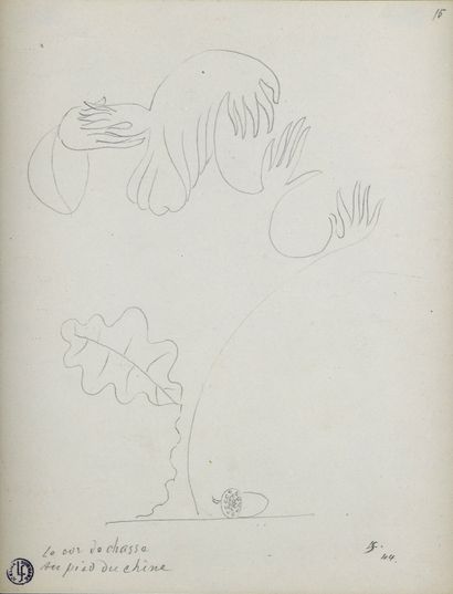 null Léopold SURVAGE (1879-1968)

The hunting horn at the foot of the oak tree, 1944

Pencil.

Monogrammed...