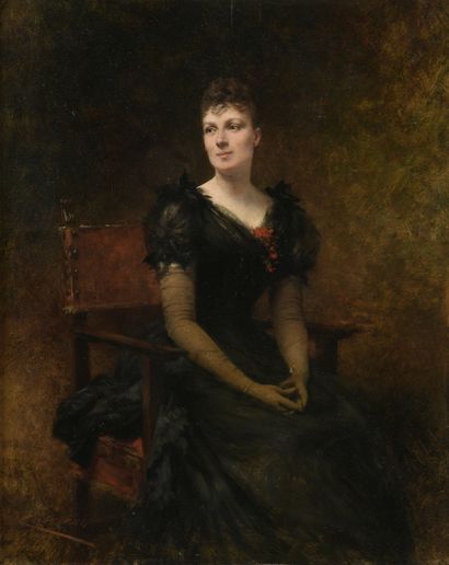 null Theobald CHARTRAN (1849-1907)

Portrait of an Elegant, c. 1885

Oil on panel.

Signed...
