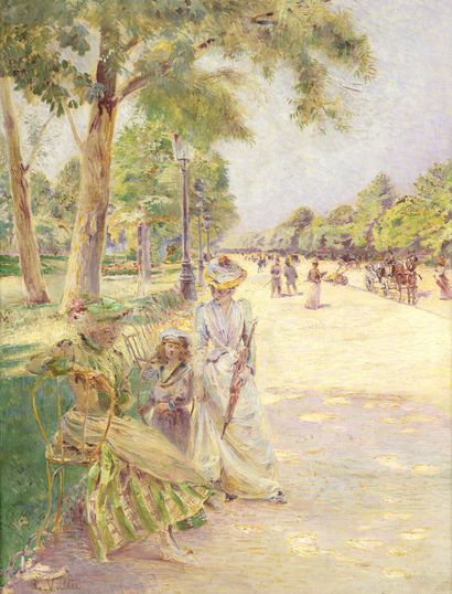 null Ludovic VALLEE (1864-1939)

Elegantes parisiennes, avenue du Bois

Oil on canvas.

Signed...