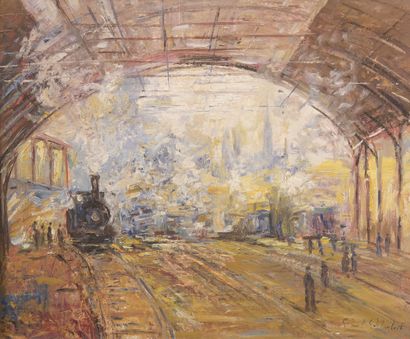 null Paul FLAUBERT (1928-1994)

Arrival of the train in Saint-Lazare station

Oil...