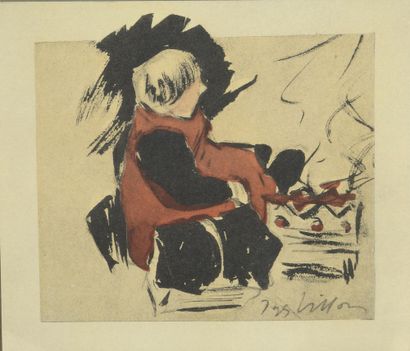 null Jacques VILLON (1875-1963)

Woman in red jacket

Pencil and watercolour on paper....