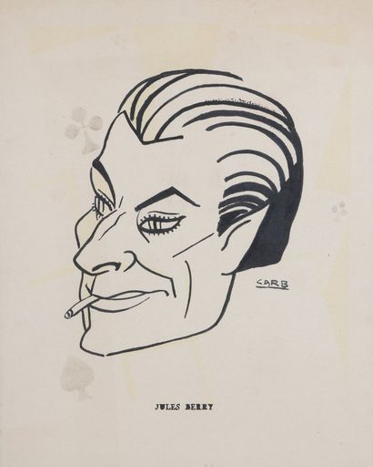 null CARB (1896-?)


Portrait de Jules Berry 


Encre de chine sur papier. 


Signée...