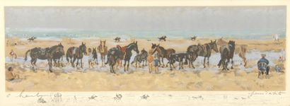 null André HAMBOURG (1909-1999)

Horses resting on the beach

Lithograph and pencil...