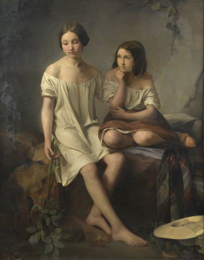 null STEVENS (XIXe siècle)


Les deux jeunes filles


Huile sur toile. 


Signée...