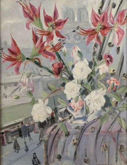 null Jacqueline MARVAL (1866-1932)

Flowers in front of Notre-Dame de Paris

Oil...