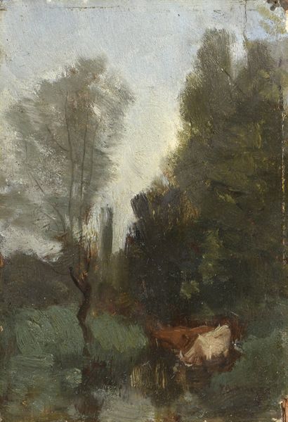 null Nineteenth Century School

Cows at the pond

Oil on panel. 


Bears a signature...