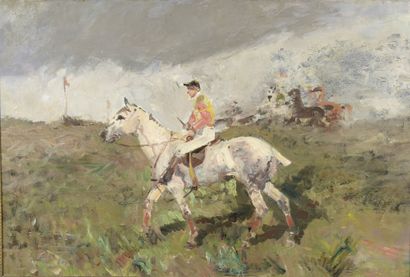 null Attributed to René Pierre PRINCETEAU (1844-1914)

Rider and jockey

Oil on canvas.

Signature...