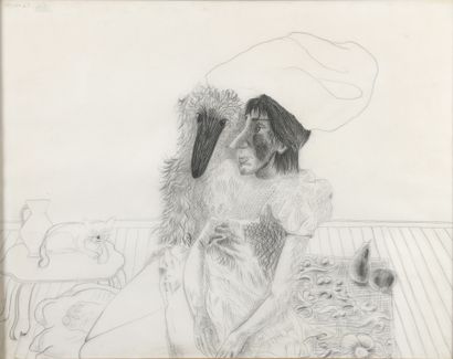 null Jorge CASTILLO (born in 1933)

Woman with the big hat, 1962

Pencil on paper.

Signed...