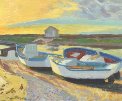 null Louis BERTHOMMÉ-SAINT-ANDRÉ (1905-1977)

Boats on the beach

Oil on canvas.

Signed...