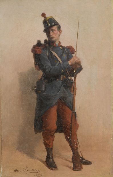 null Charles LHUILLIER (c. 1824-1898)


Soldat d’infanterie, 1879 


Huile sur toile.


Signée...