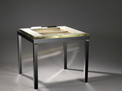 null Willy RIZZO (1928-2013)

GAME TABLE known as "Backgammon" - c. 1970

Chrome-plated...