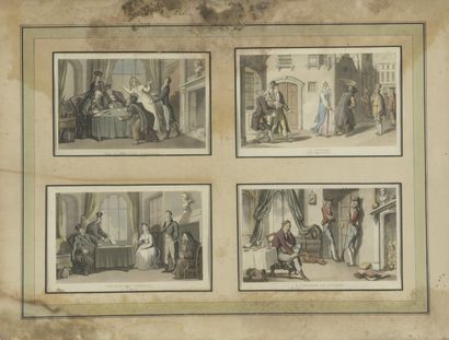 null Mannelette of more than 25 old engravings, most of them framed