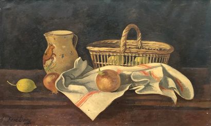 null René DUREY (1890-1959)

Nature in basket and jug

Oil on canvas, signed lower...