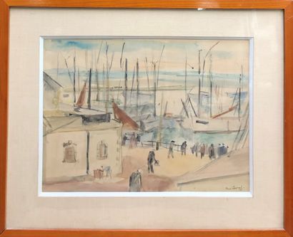 René LEVREL (1900-1981) 
The bustling port,...