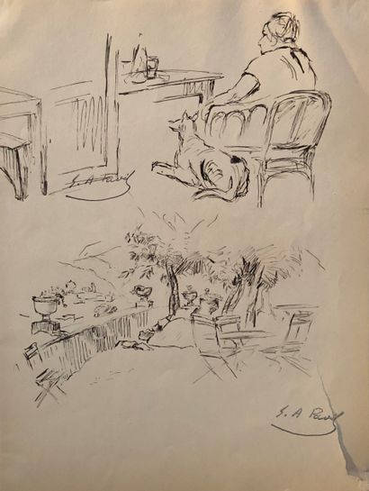 null Elie Anatole PAVIL (1873-1948)

Huit dessins à l'encre sur papier, l'un recto-verso,...