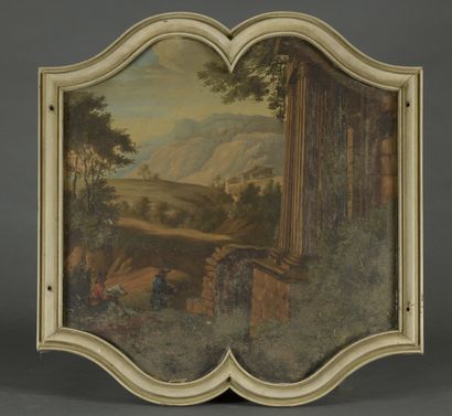 null 19th century FRENCH school

Column Landscape

Top and bottom edge-formed fabric

64,5...